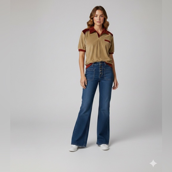 Peel Street Tops - Vintage (1970’s) Peel Street (Made in Canada)Tan and Rust Shirt (unisex)
